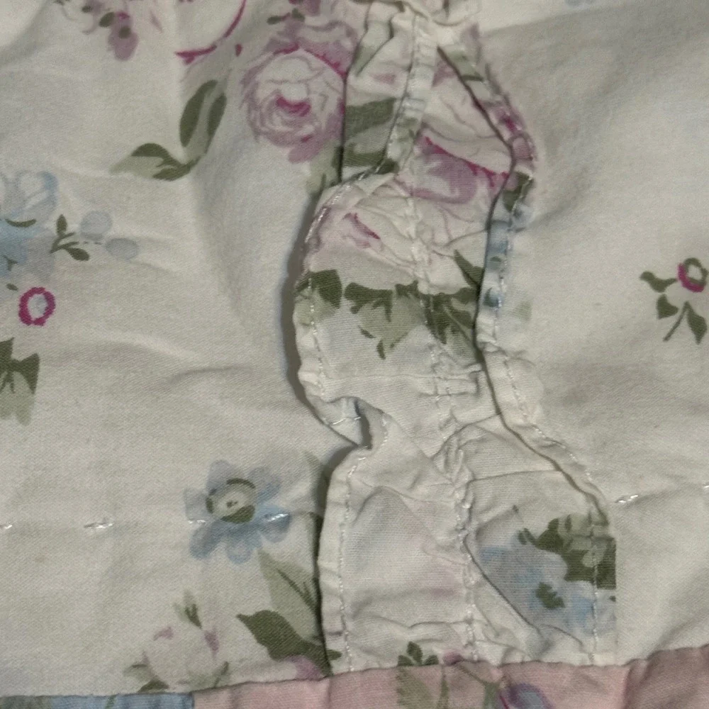 Simply Shabby Chic Pastel Patchwork Floral Reversible Cotton Quilt Full Queen